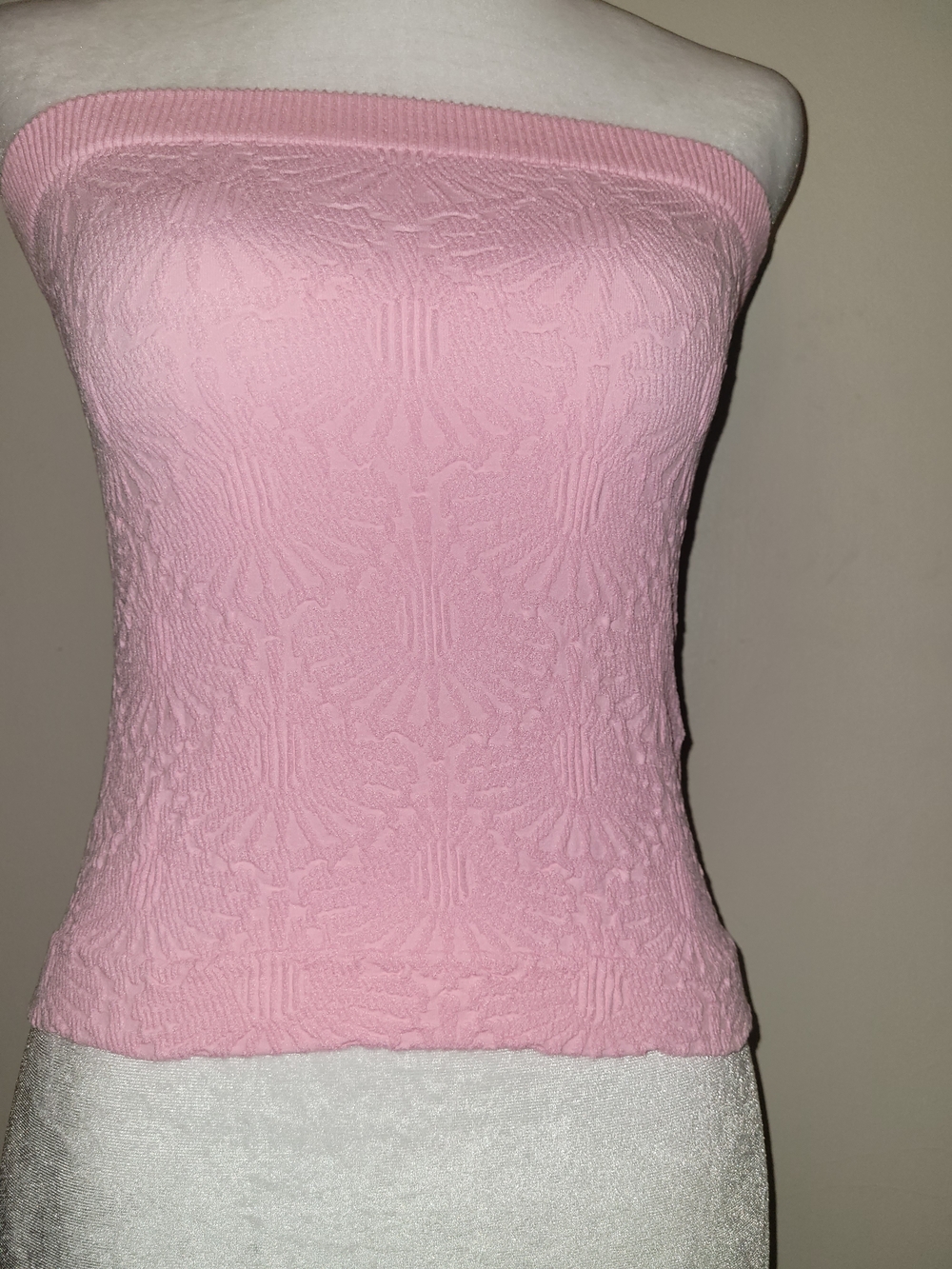 Strapless Pink Textured Tube Top